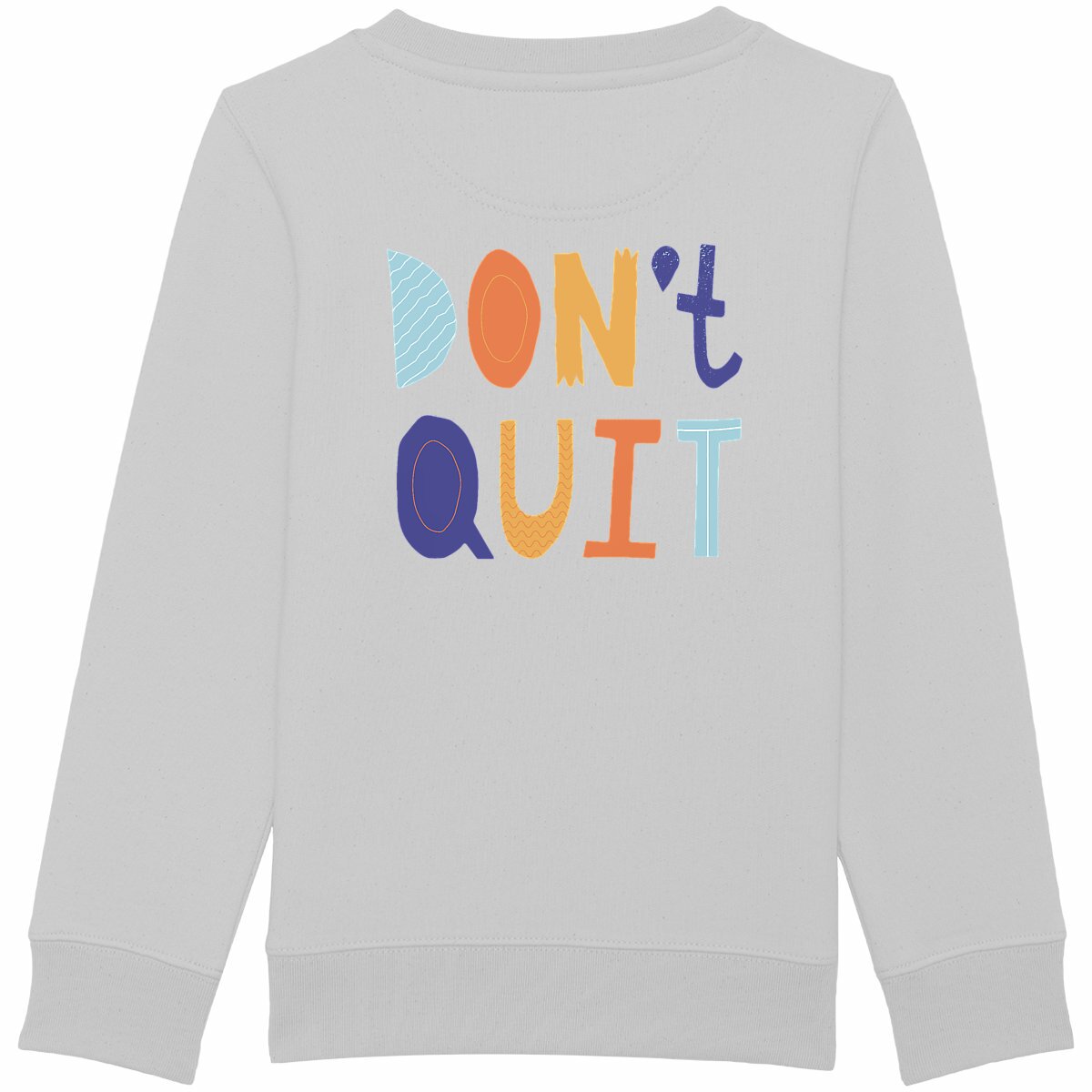 Schweres Kinder-Sweatshirt - Partnerlook Sweatshirt Papa Kind Don't Quit - back_heidekrautgrau