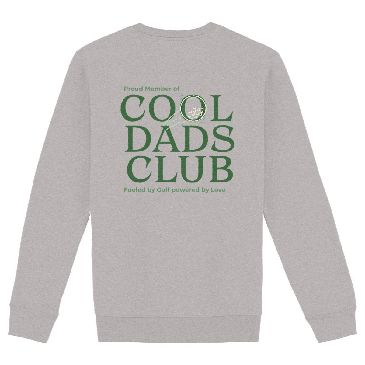 Papa Kind Partnerlook Sweatshirt Golflover "Cool Dads Club" – Bio Baumwolle - back_heidekrautgrau