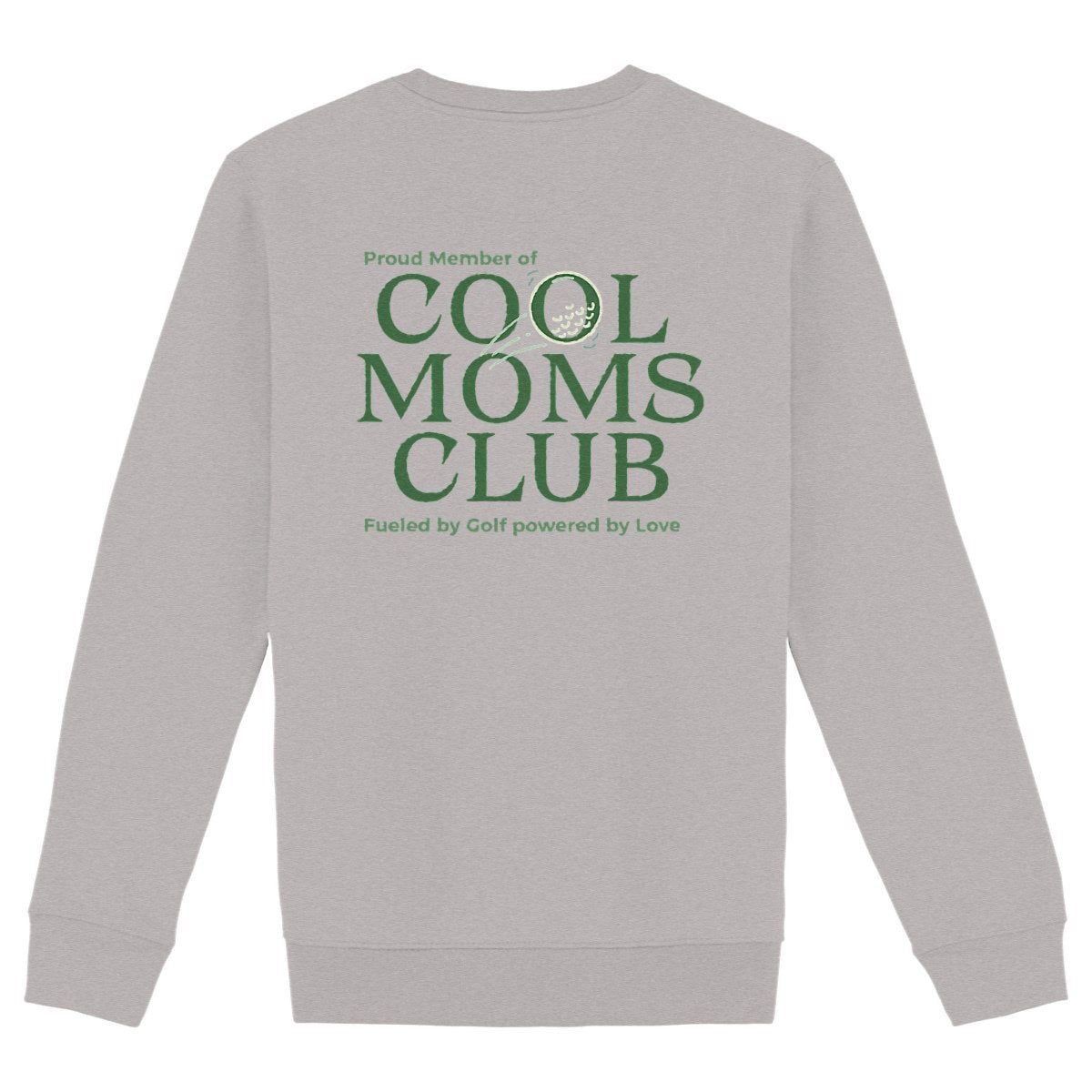 Mama Kind Partnerlook Sweatshirt Golf – „Cool Dads Club" Bio-Baumwolle - back_heidekrautgrau