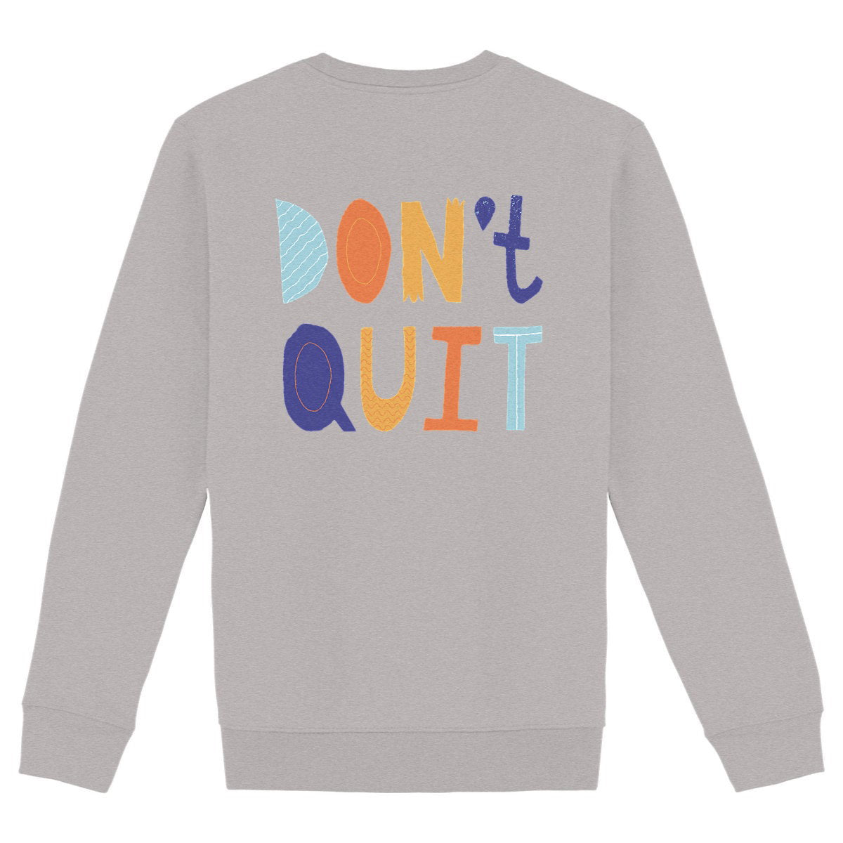 Partnerlook Sweatshirt Papa Kind Don't Quit Bio-Baumwolle - back_heidekrautgrau