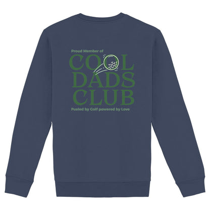 Papa Kind Partnerlook Sweatshirt Golflover "Cool Dads Club" – Bio Baumwolle - back_marineblau