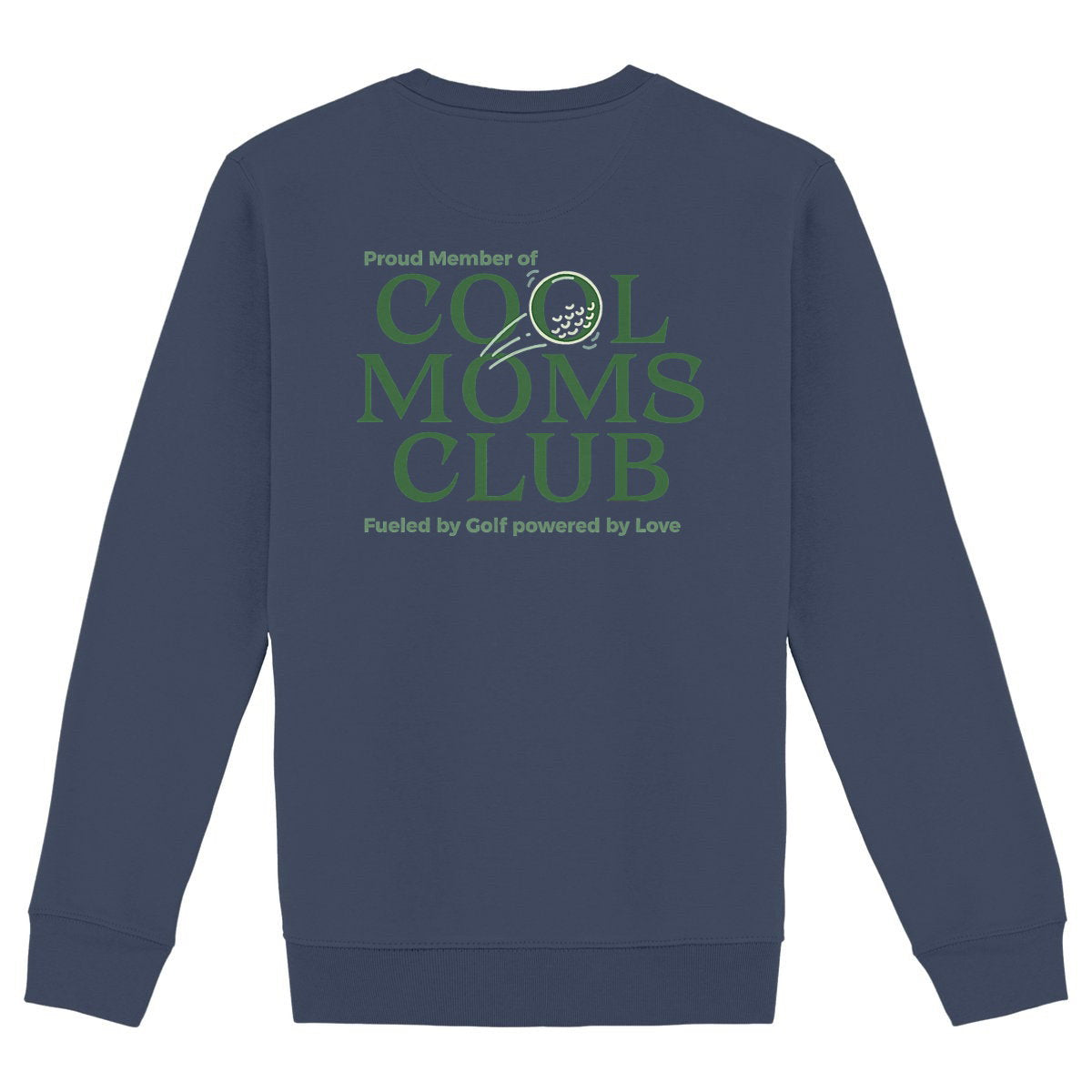 Mama Kind Partnerlook Sweatshirt Golf – „Cool Dads Club" Bio-Baumwolle - back_marineblau
