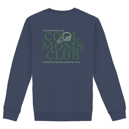 Mama Kind Partnerlook Sweatshirt Golf – „Cool Dads Club" Bio-Baumwolle - back_marineblau