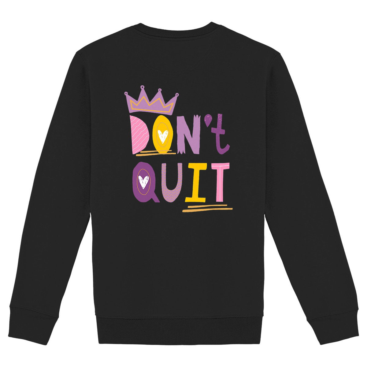 Partnerlook Sweatshirt Papa & Kind "Don't Quit" – Bio-Baumwolle - back_schwarz