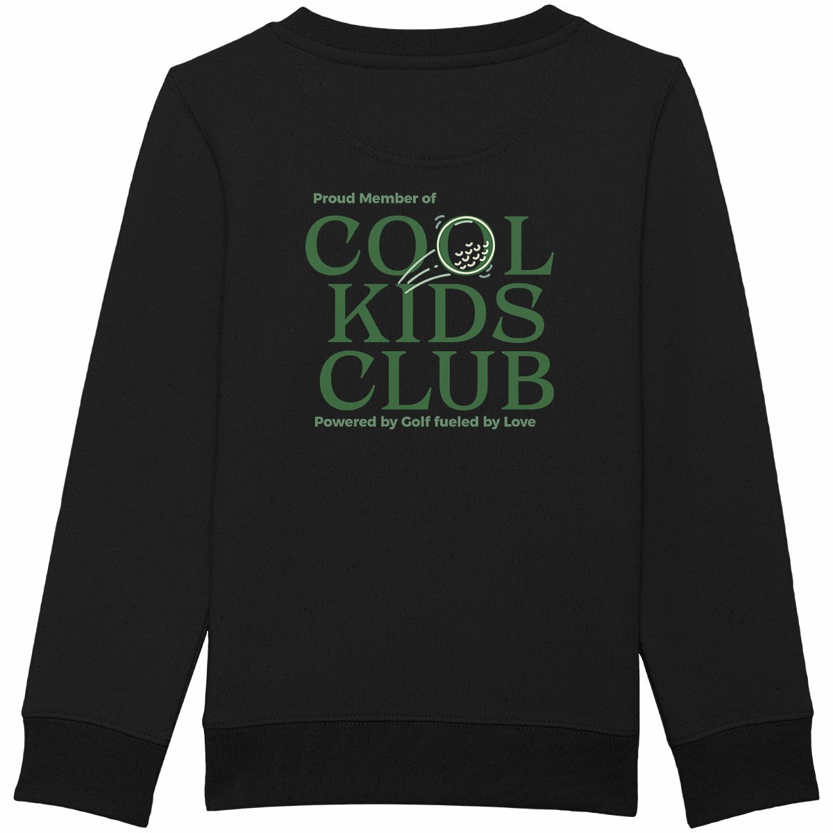 Papa Kind Partnerlook Sweatshirt Golf – „Cool Dads Club" Bio-Baumwolle - back_schwarz