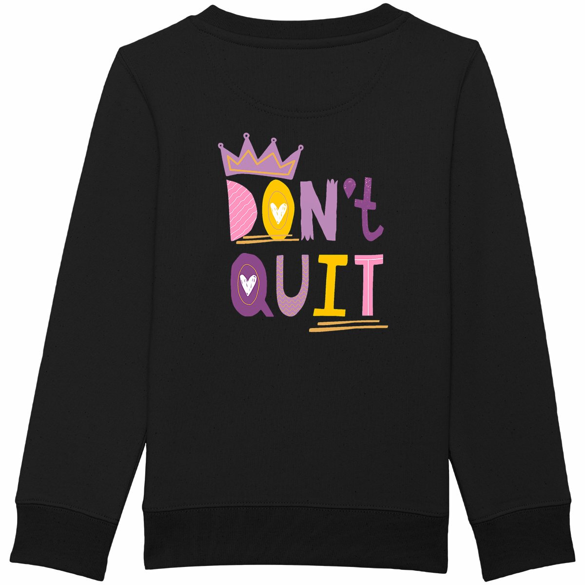 Partnerlook Sweatshirt Mama & Kind "Don't Quit" – Bio-Baumwolle - back_schwarz