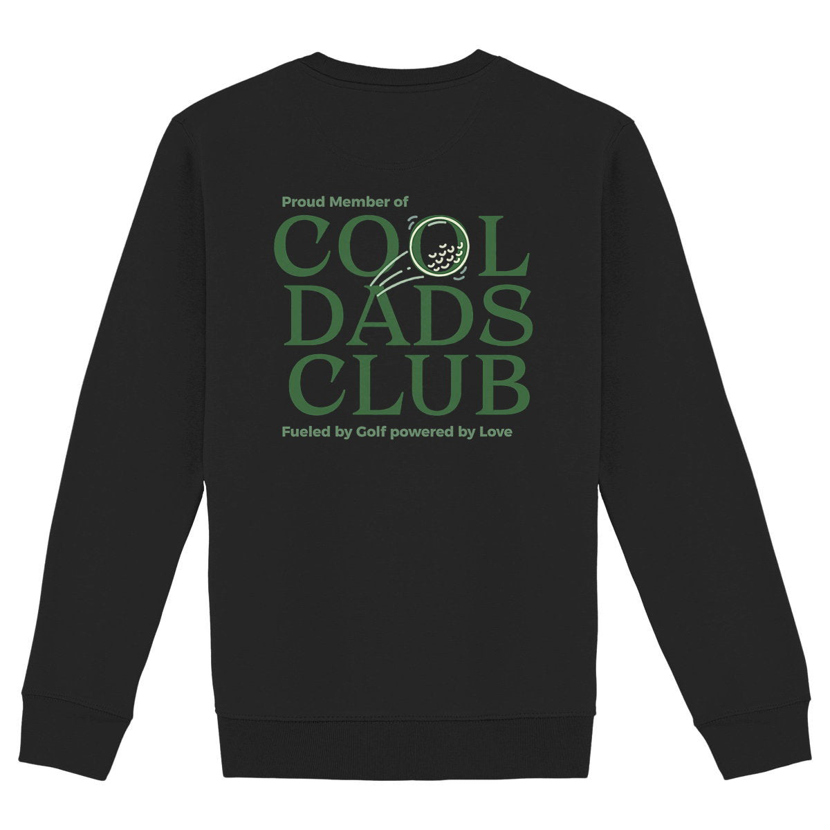 Papa Kind Partnerlook Sweatshirt Golflover "Cool Dads Club" – Bio Baumwolle - back_schwarz