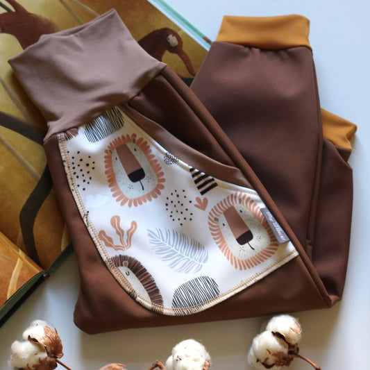 Pantalon softshell marron, lions