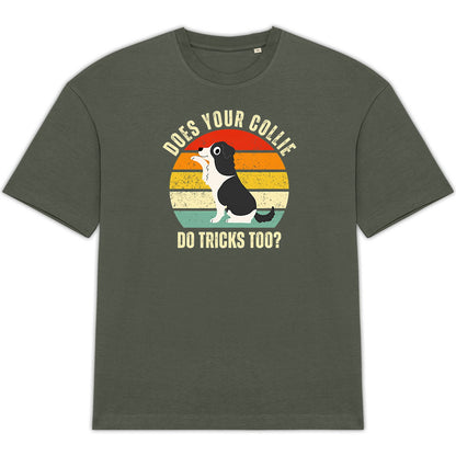 Unisex T-Shirt in Übergröße: Collie Tricks für alle Hundefans - vorderseite_1