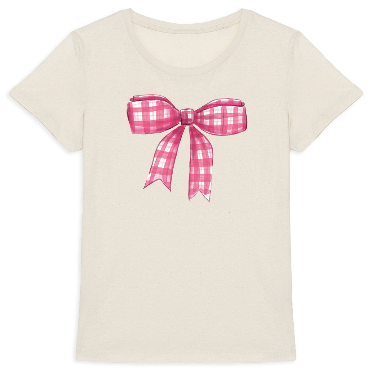 Heavyweight-T-Shirt für Frauen: Mama T-Shirt mit großer Schleife in Rosa - vorderseite_2
