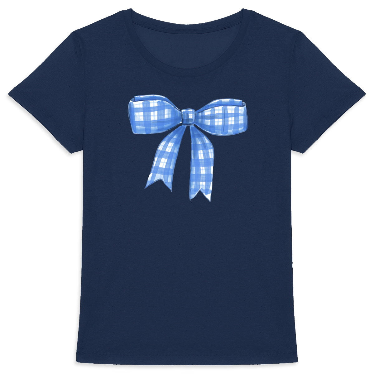 T-Shirt für Frauen - Mama T-Shirt in Blau mit Schleife - vorderseite_2