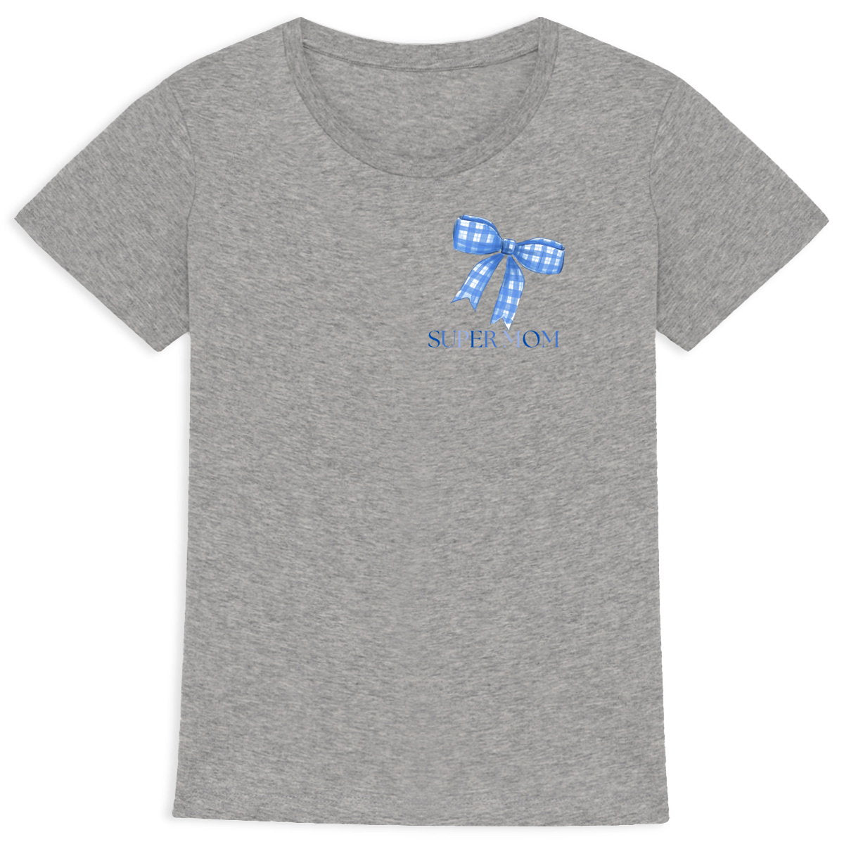Heavyweight-T-Shirt für Frauen - Super Mom Schleife Blau - vorderseite_2