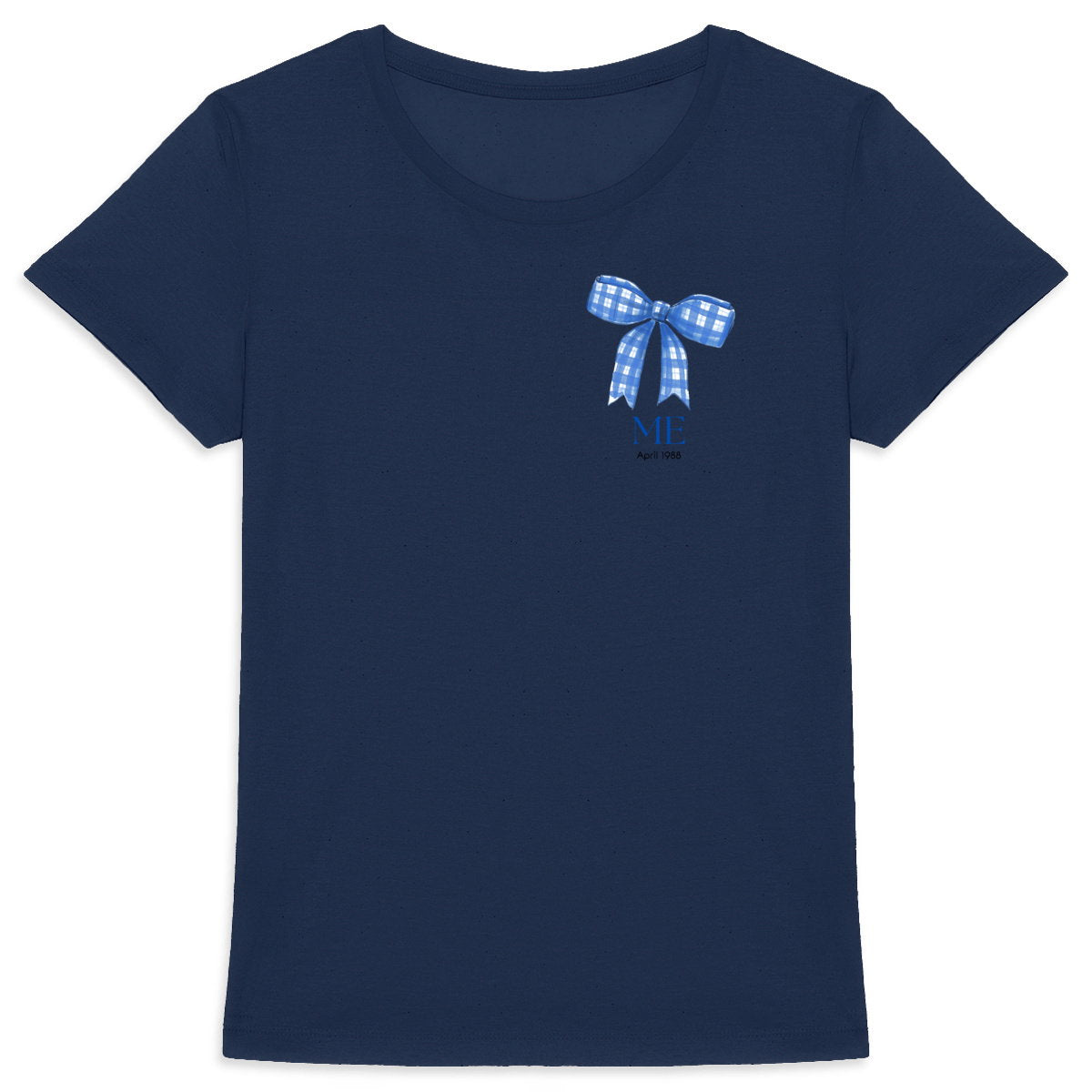 T-Shirt für Frauen – Mit Schleife und Namen personalisierbar - vorderseite_3