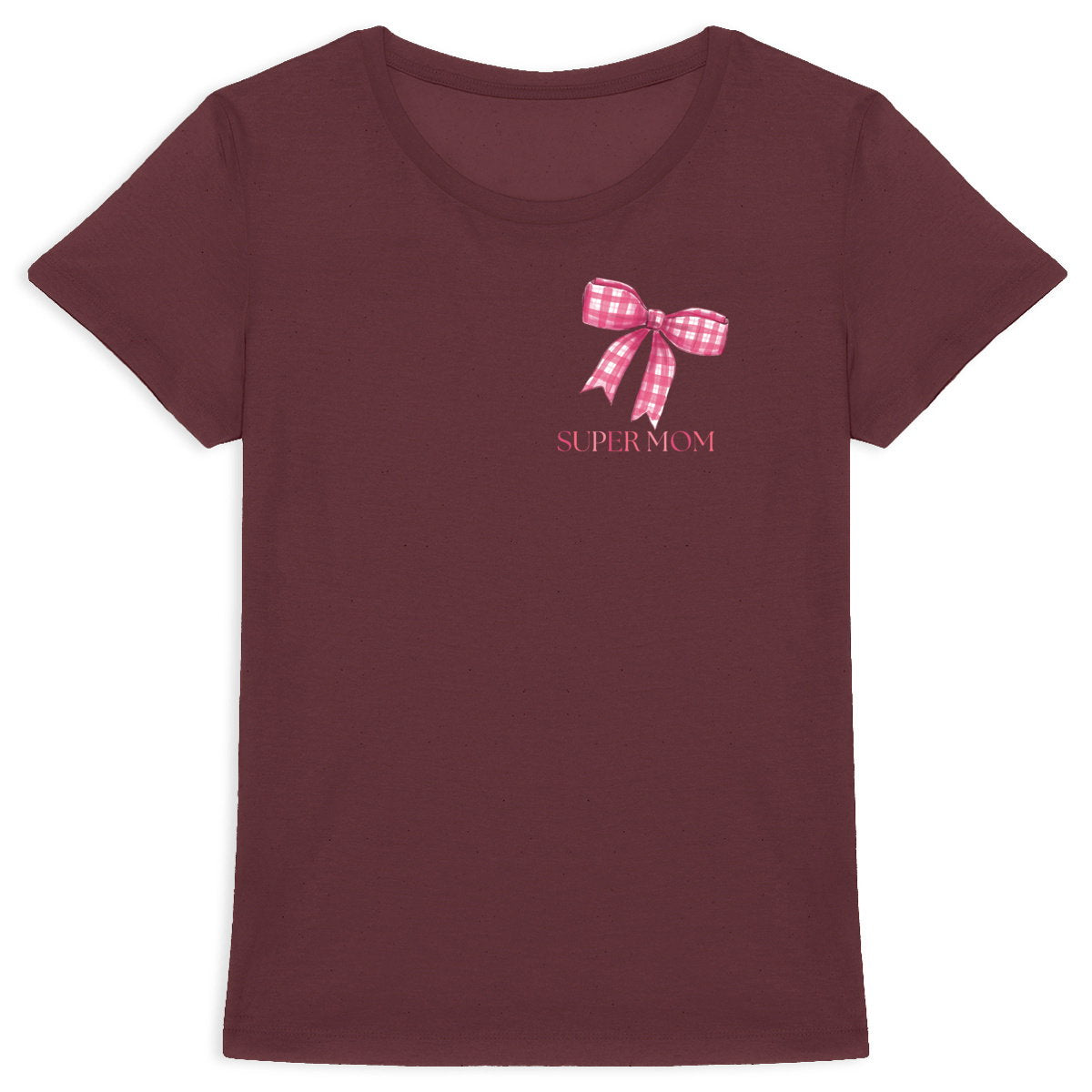 Mama T-Shirt Super Mom Schleife Blau – Personalisierbar mit Name - vorderseite_3