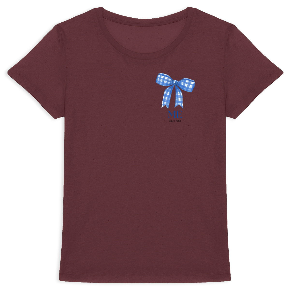 T-Shirt für Frauen – Mit Schleife und Namen personalisierbar - vorderseite_4