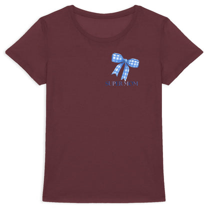 Heavyweight-T-Shirt für Frauen - Super Mom Schleife Blau - vorderseite_4