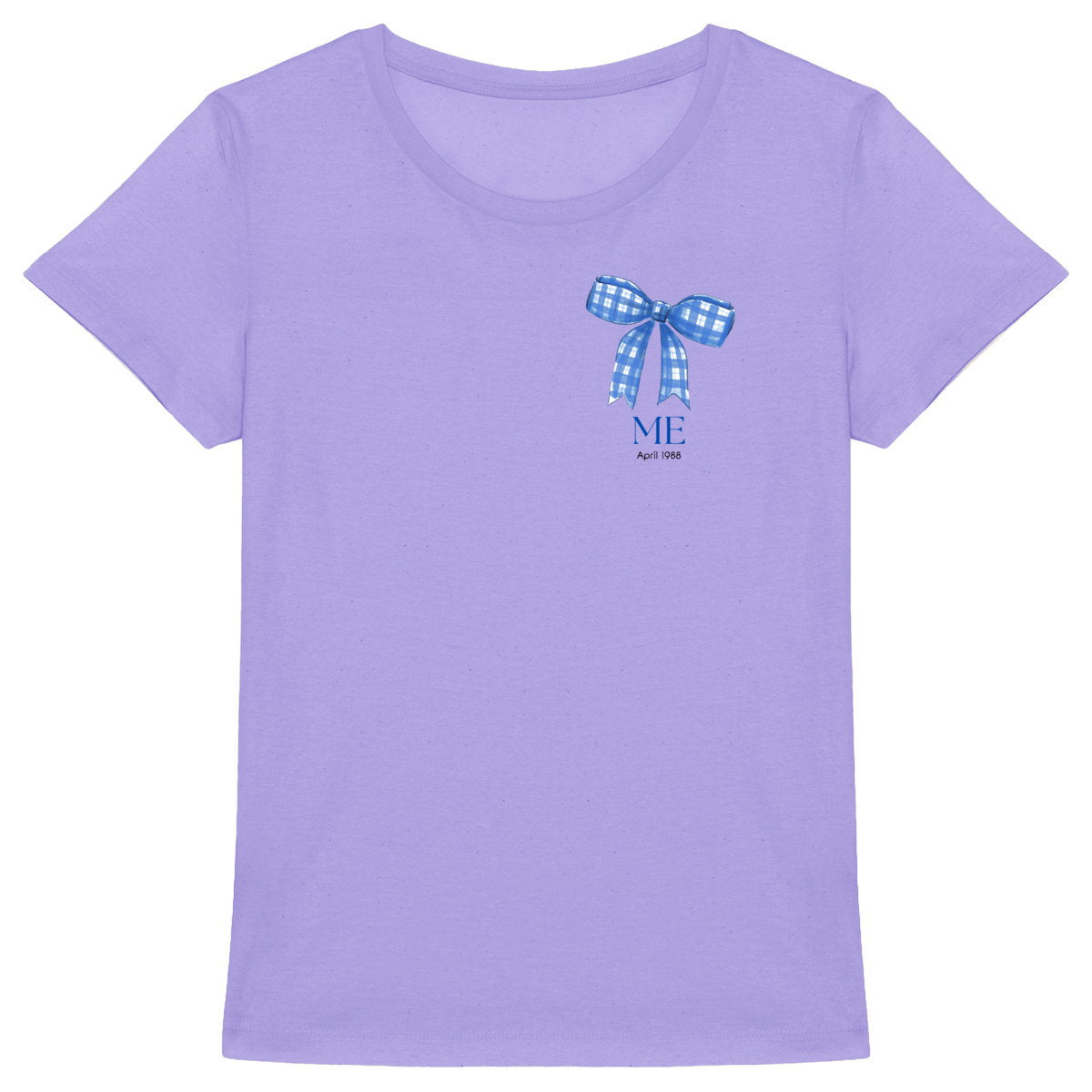 T-Shirt für Frauen – Mit Schleife und Namen personalisierbar - vorderseite_6