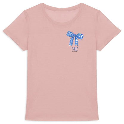 T-Shirt für Frauen – Mit Schleife und Namen personalisierbar - vorderseite_7