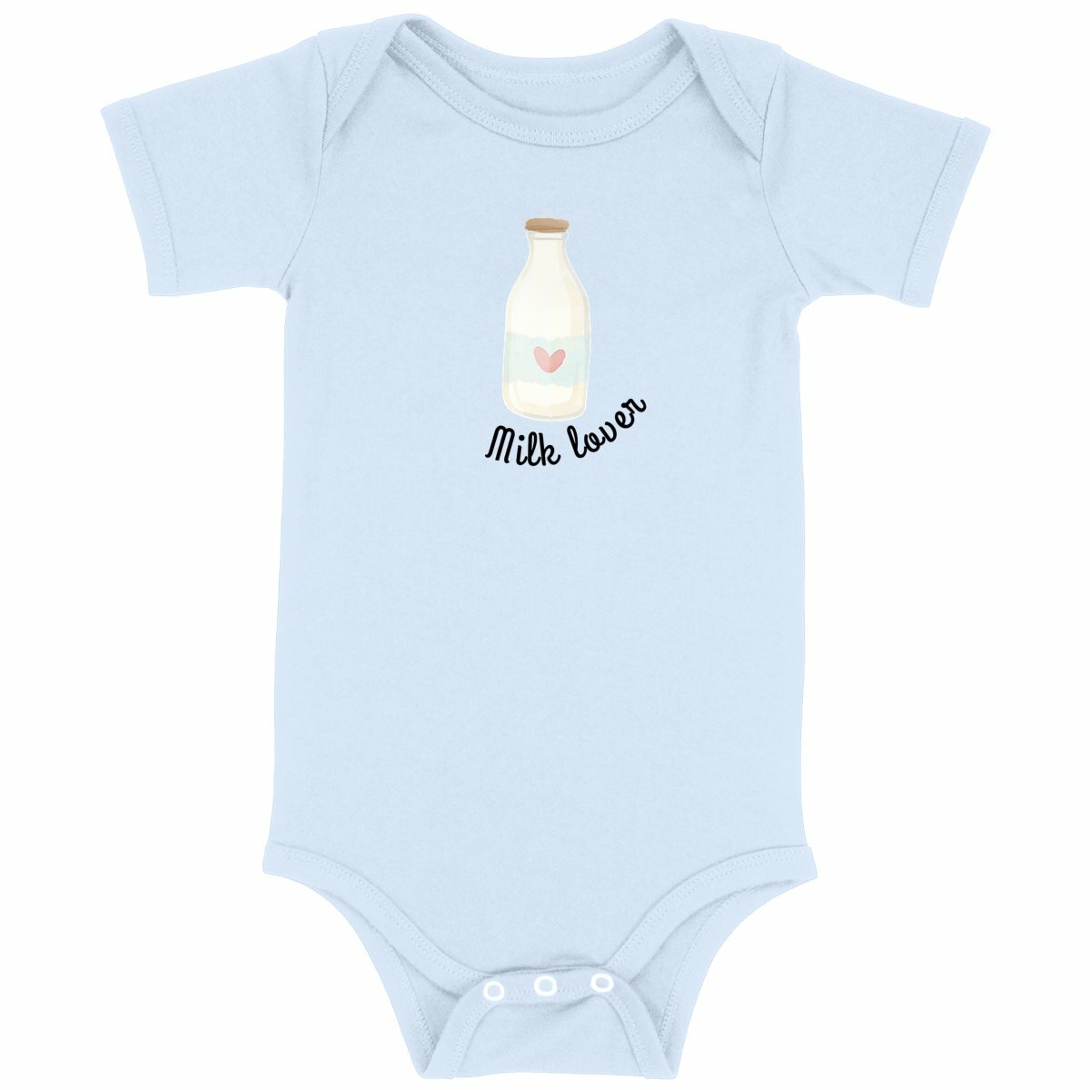 Baby Bodysuit: Familien T-Shirt für Milchliebhaber - vorderseite_blau