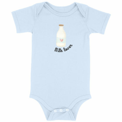 Baby Bodysuit: Familien T-Shirt für Milchliebhaber - vorderseite_blau