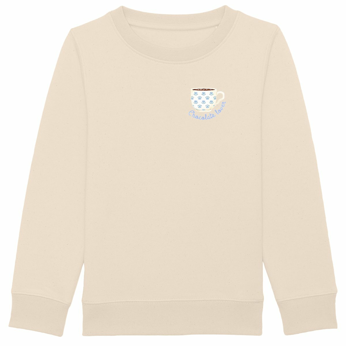 Schweres Kinder-Sweatshirt für Schokoladenliebhaber - vorderseite_elfenbein