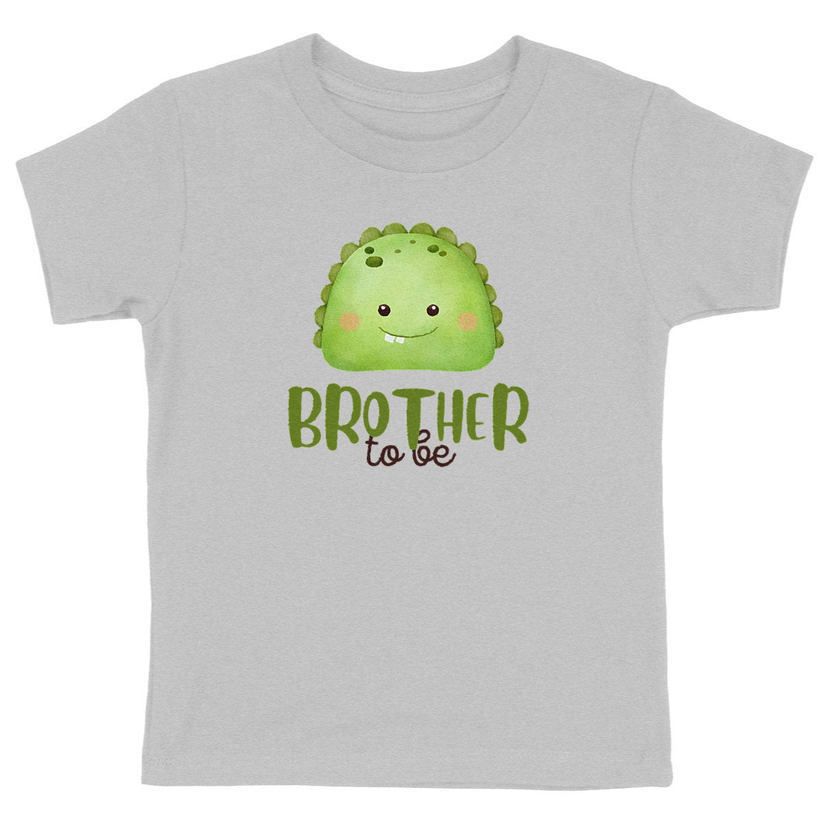 Geschwister T-Shirt: Monster grosser Bruder Bio-Baumwolle - vorderseite_heidekrautgrau
