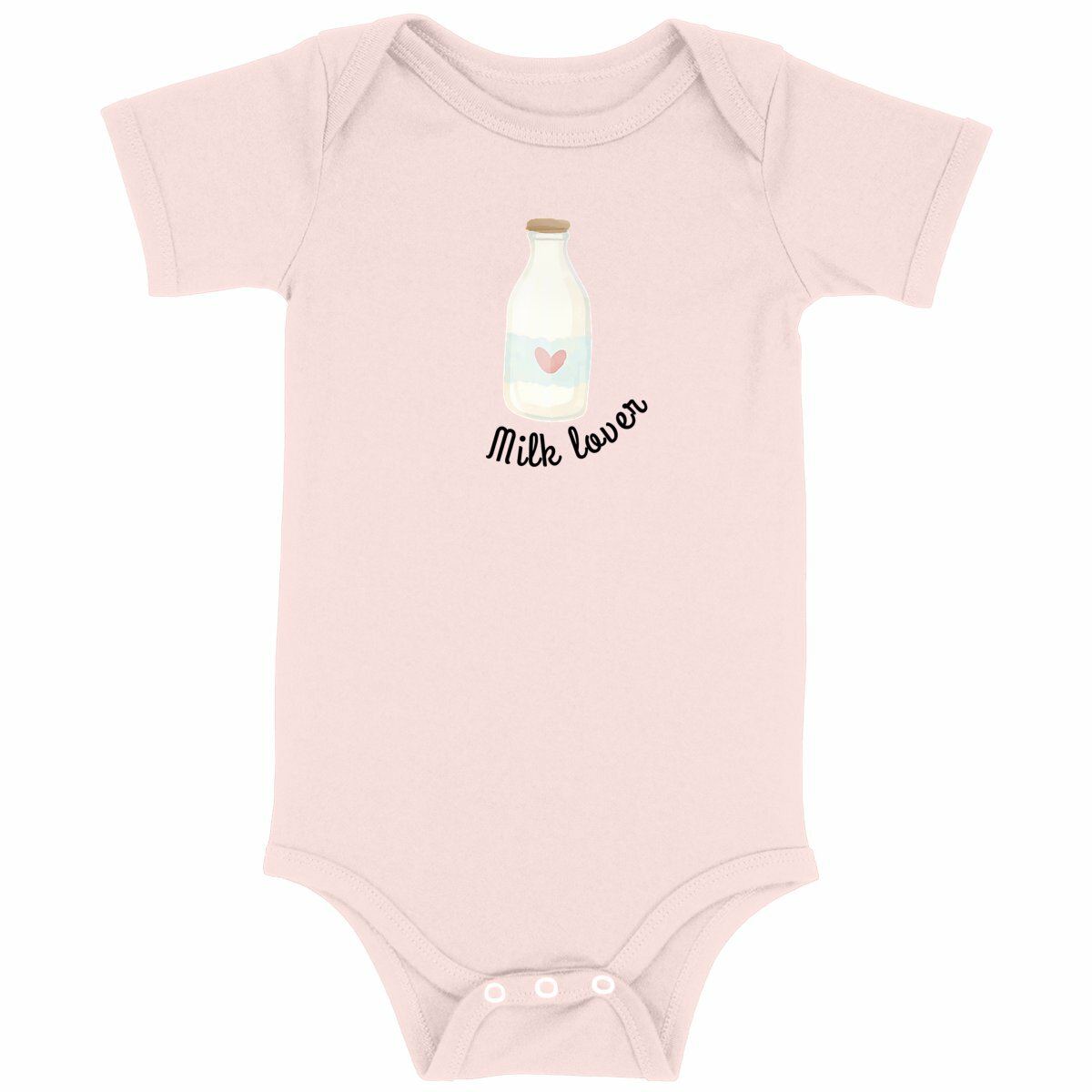 Baby Bodysuit: Familien T-Shirt für Milchliebhaber - vorderseite_rosa