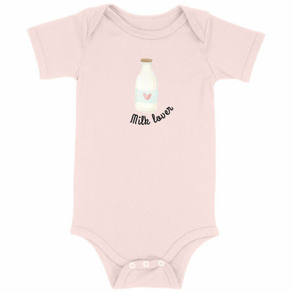 Baby Bodysuit: Familien T-Shirt für Milchliebhaber - vorderseite_rosa