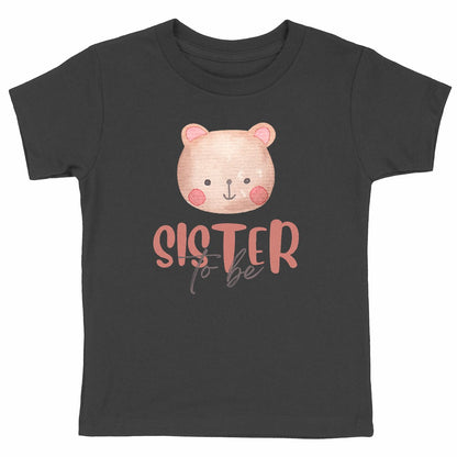 Geschwister T-Shirt "Sister to Be" Bär - vorderseite_schwarz