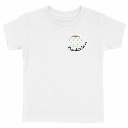 Kinder-T-Shirt: Lustiges Kaffee-Liebhaber Shirt für Kinder - vorderseite_weiß