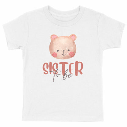 Geschwister T-Shirt "Sister to Be" Bär - vorderseite_weiß
